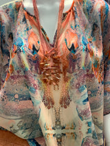 Butterfly Coral Blouse-Sold out BUT can be ordered.