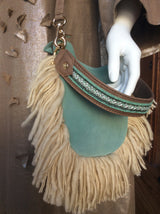 Mini Cocoon with Indian beaded handle wool fringe